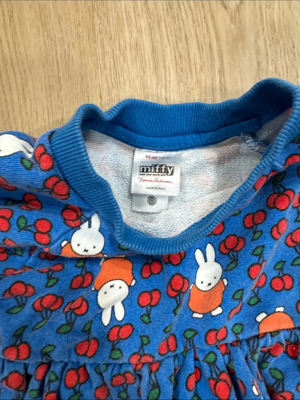 Hanna Andersson miffy Blue Cherry  Toddler Dress size 2 - Picture 3 of 4